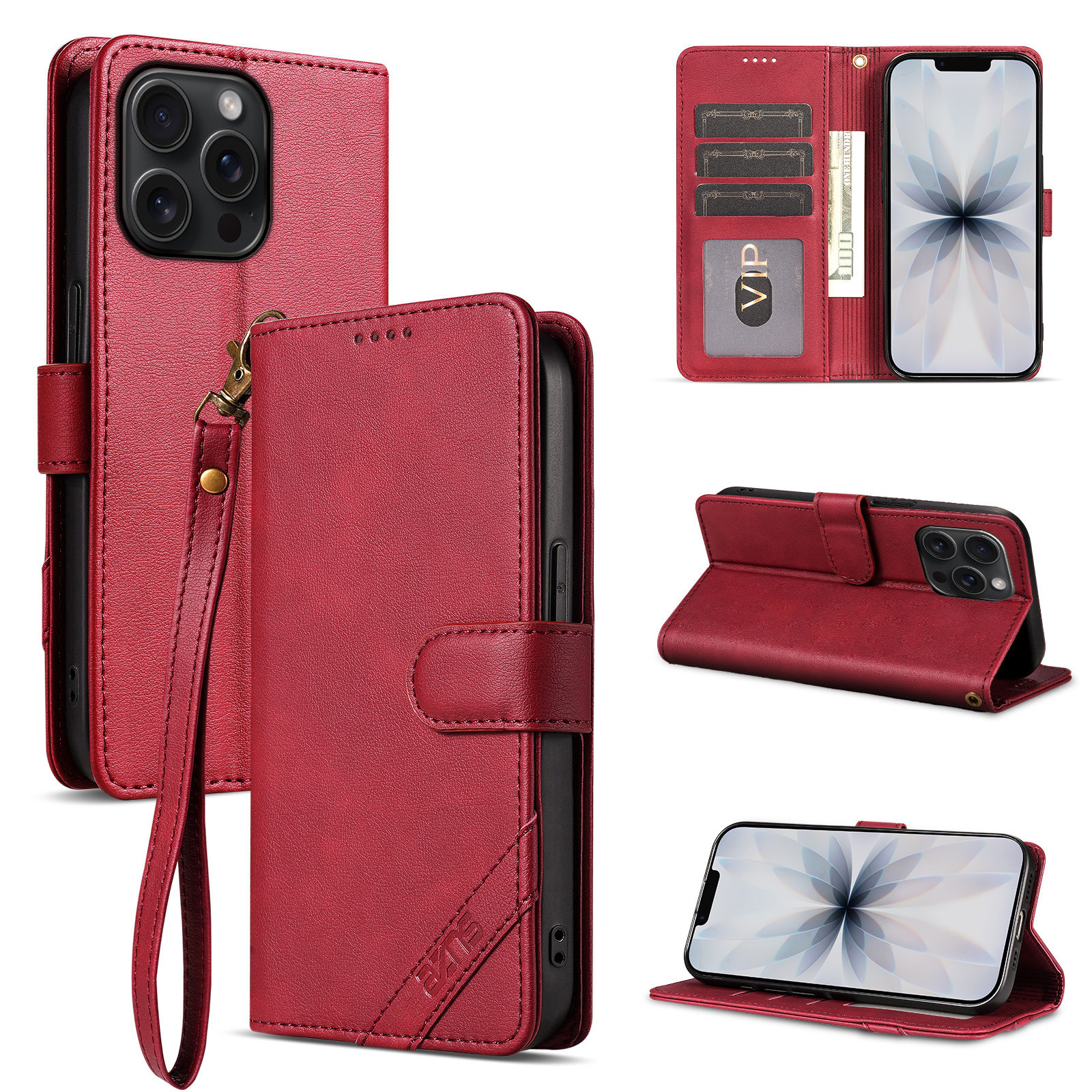 适用苹果13Pro手机壳防摔苹果iPhone13Pro翻盖皮套插卡钱包款式全包软胶保护套男女时尚软胶简约皮夹高档耐用