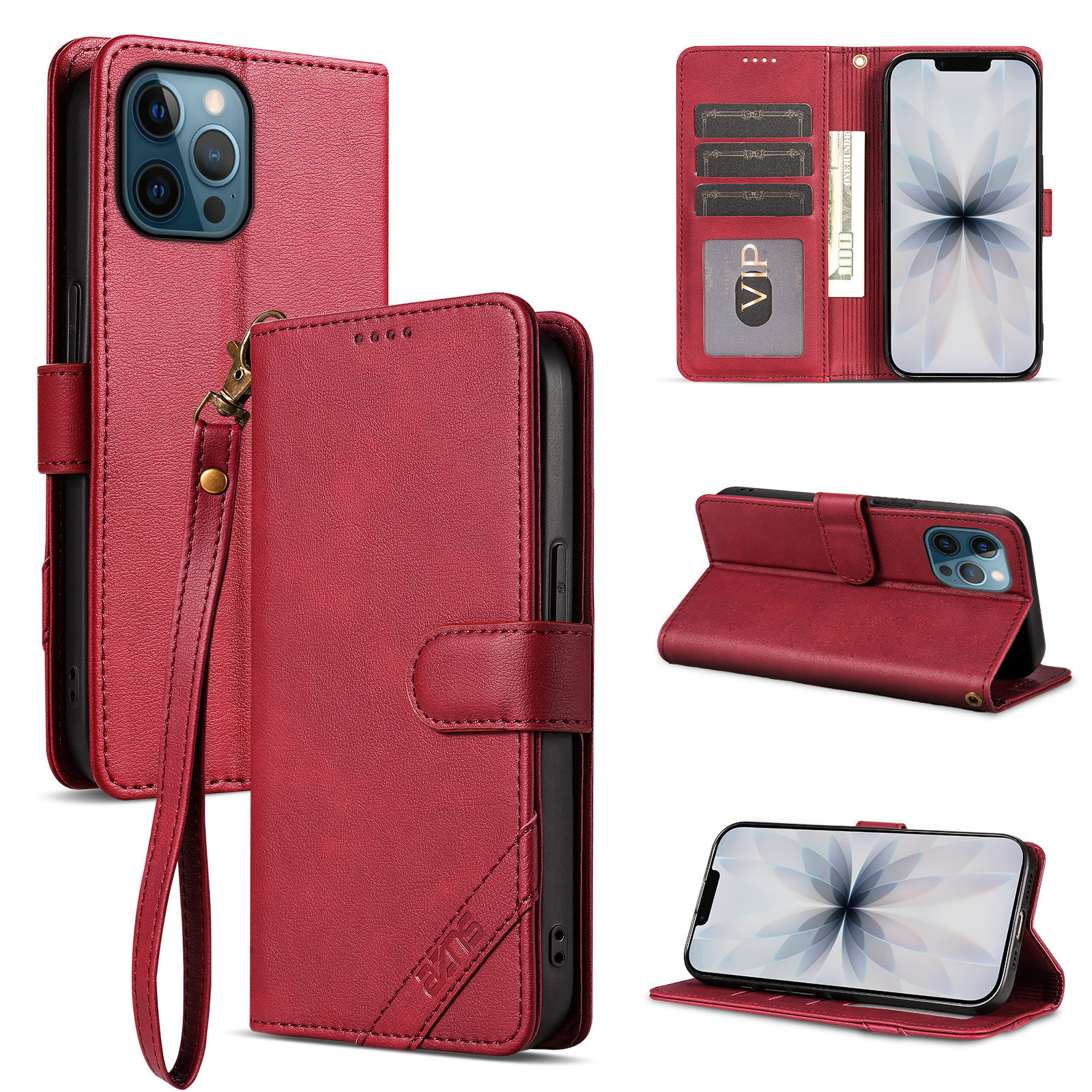 适用苹果12Pro手机壳防摔苹果iPhone12Pro翻盖皮套插卡钱包款式全包软胶保护套男女时尚简约皮夹高档