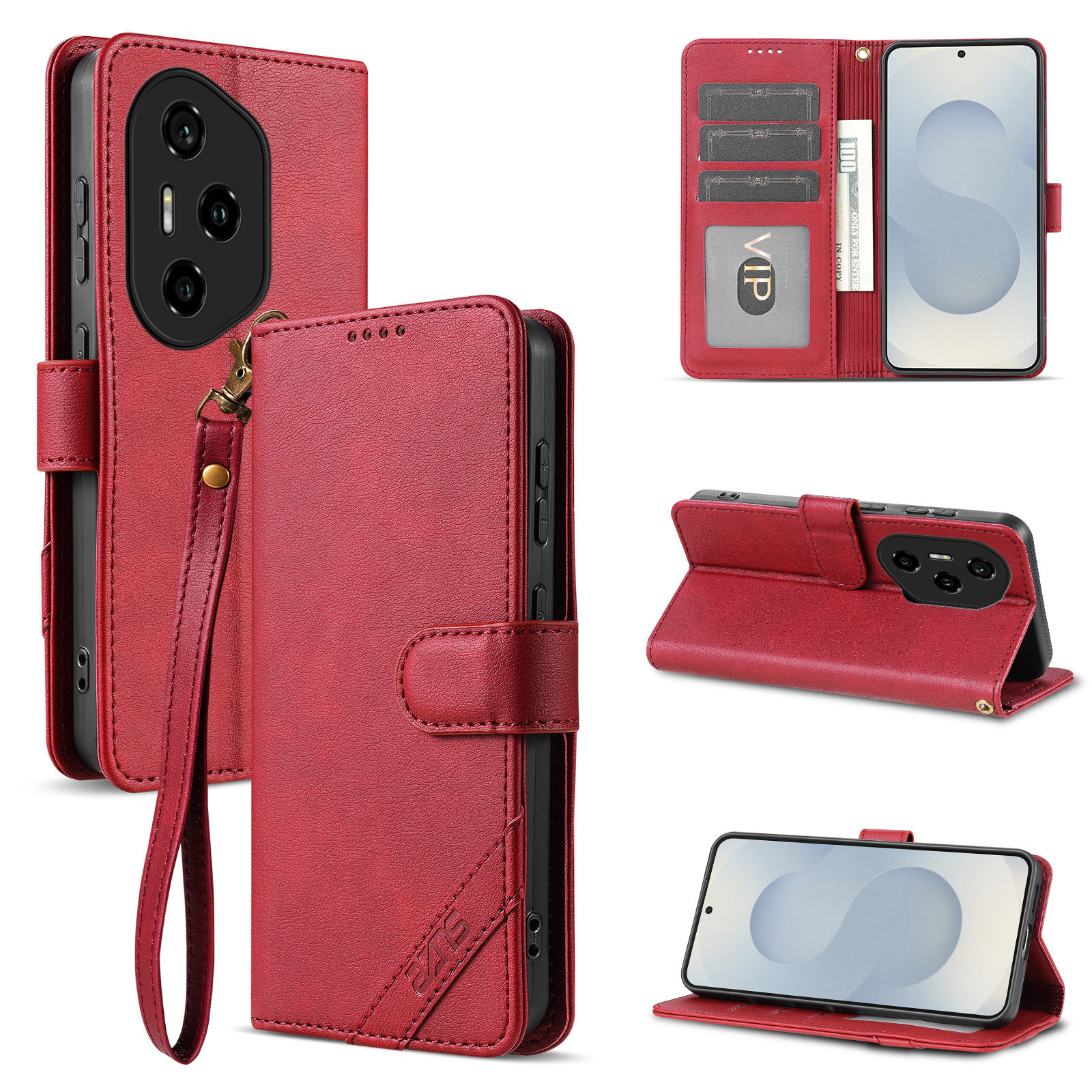 适用荣耀300Pro手机壳防摔翻盖皮套插卡钱包款式全包软胶保护套男女时尚软胶简约皮夹高档耐用