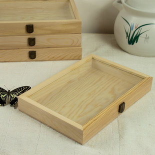 实木昆虫矿物岩石化石蝴蝶标本盒植物标本昆虫生活史盒23X18X3.5