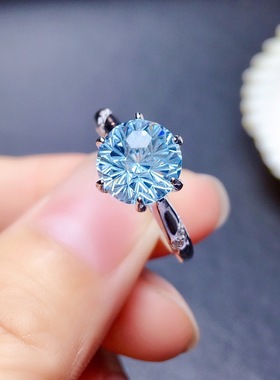 直播爆款天然烟花切工开口戒指