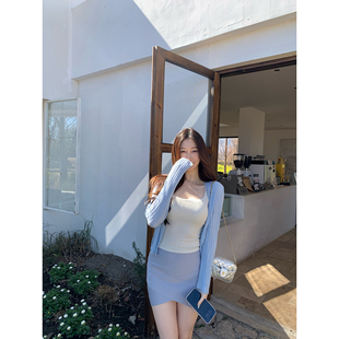 ke7en 显瘦半身裙短裙 好弹力外贸特供面料绷带交叉包臀裙纯欲修身