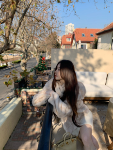 ke7en 大帽子仿水貂毛毛外套女冬季高级感气质显白腰带环保毛皮草