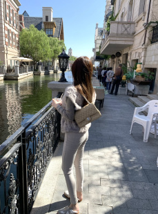 显瘦不紧绷九分裤 ke7en 女修身 米白小脚休闲裤 子 韩女感这味很对