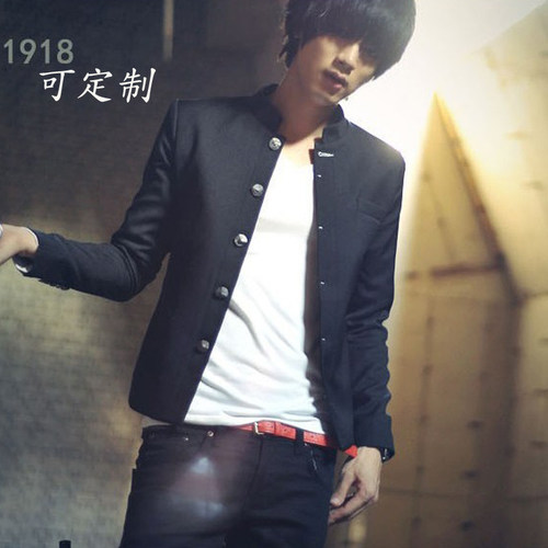 秋冬青年外套男式立领学生西服