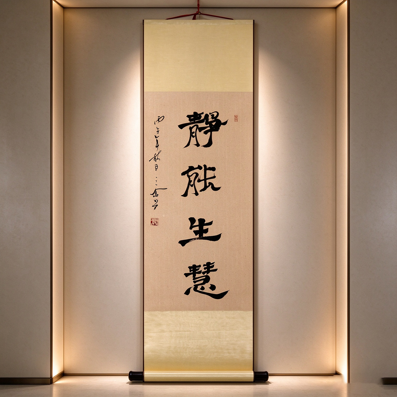 手写隶书行草书作品字画卷轴装裱茶室书房客厅办公室琴室静能生慧