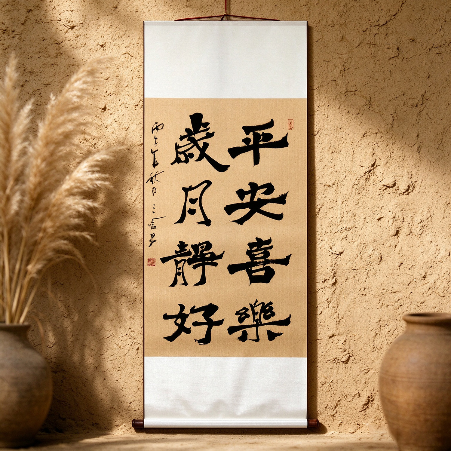 手写真迹书法字画隶书作品卷轴条幅客厅书房卧室平安喜乐岁月静好