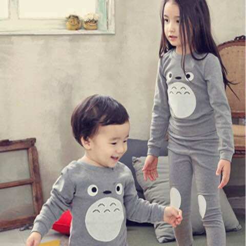 KOREAN CHILDRENS CLOTHING GIRLS UNDERWEAR SET COTTON CHILDRENS AUTUMN CLOTHES AUTUMN PANTS COTTON SWEATER BABY GIRL PAJAMAS LOUNGEWEAR TIDE