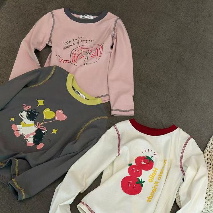2025儿童卡通长袖T恤洋气