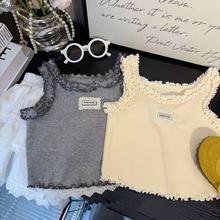 (亲子款)2025新款女童花边上衣背心夏季公主风ins超火范宝宝无袖T