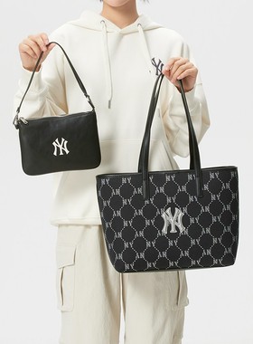 MLB官方正品单肩女包26春季新款托特包运动休闲挎字母包3AORMJ16N