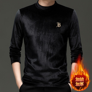 卫衣男款冬季加绒加厚金丝绒保暖高端打底衫百搭休闲长袖上衣男