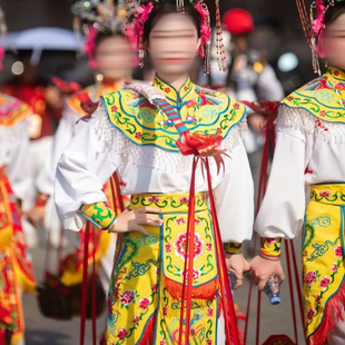 潮汕民俗文化服装英歌舞游神营老爷挑花篮服装锣鼓队戏剧演出服