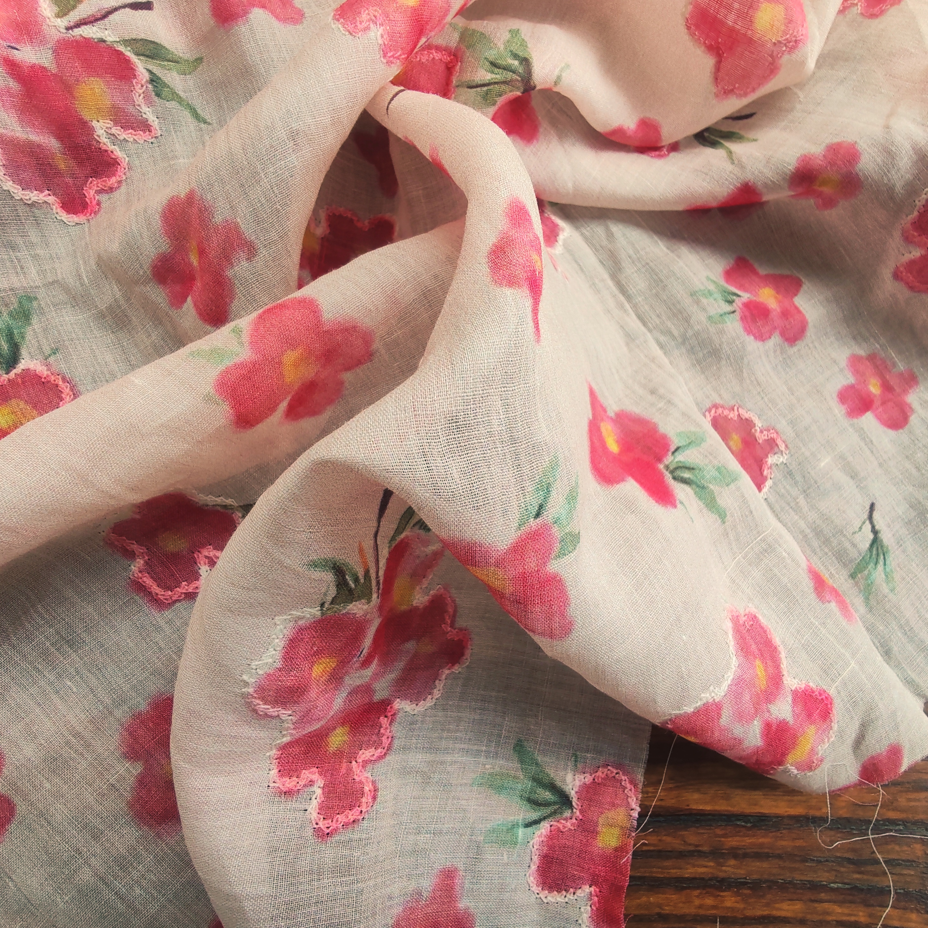 设计师款60支香苎莨麻绣花苎麻