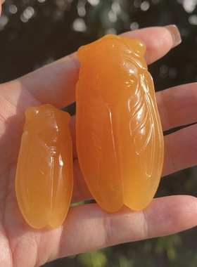 手工艺寿山石田黄石一鸣惊人桌面摆件装饰品挂件蝉手把件节日礼物