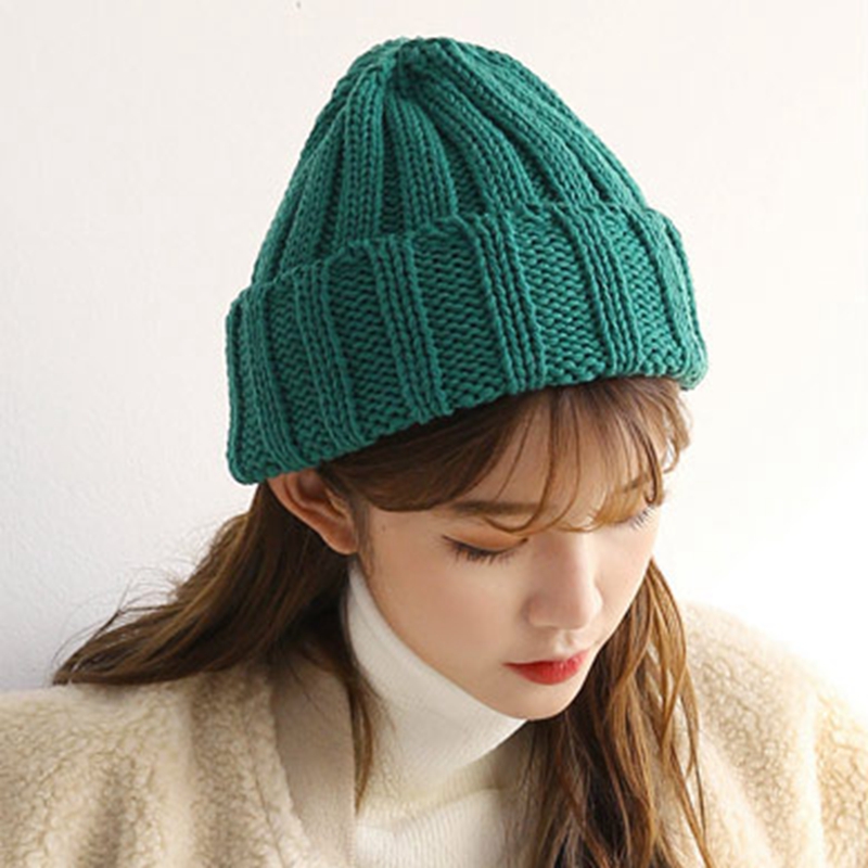 帽子女针织韩版潮流行荧光糖果色百搭休闲套头 MILLITAGE毛线帽子