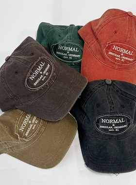 复古ins字母刺绣破旧棒球帽男女通用乞丐帽显脸小潮帽NOMAL鸭舌帽