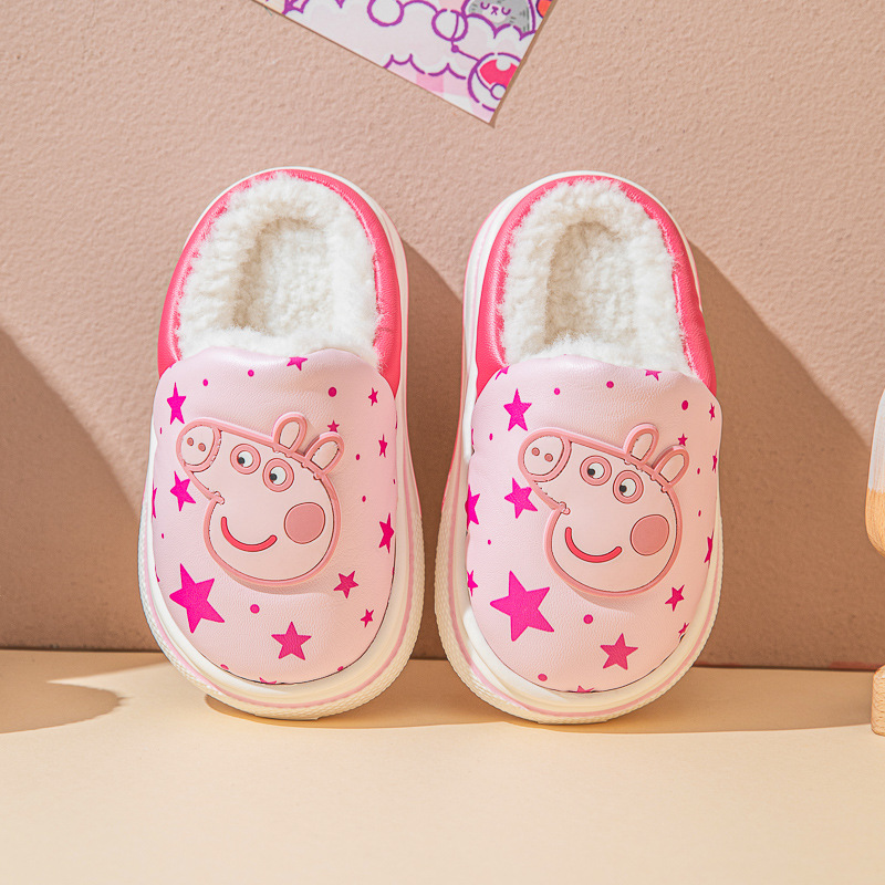 小猪佩奇卡通棉拖鞋男女宝宝防滑