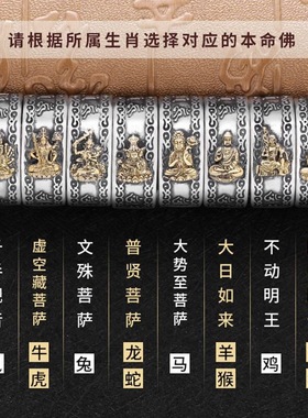 十二星座本命佛守护神戒指男款