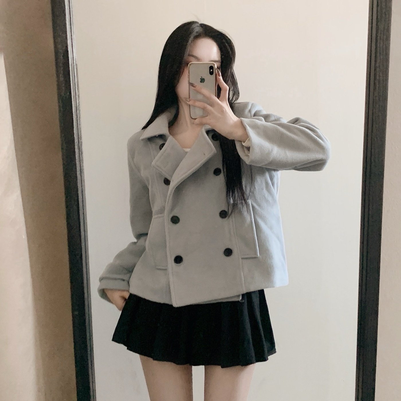 已出货 韩国chic超火复古气质学院风翻领双排扣夹棉毛呢短外套女,女装/女士精品,毛呢外套,淘宝优惠券,粉丝福利购,淘宝优惠卷