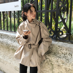 新款 已出货 风衣外套女2025秋季 高级感短款 设计感系扣上衣 法式