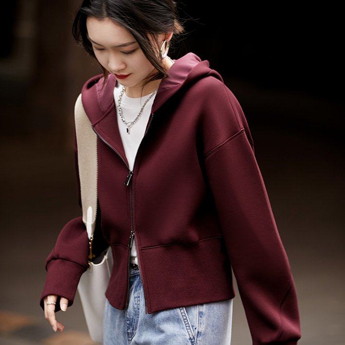 笑涵阁减龄利器舒适绵软空气感/卫衣料/拉链连帽短款外套で,女装/女士精品,短外套,淘宝优惠券,粉丝福利购,淘宝优惠卷