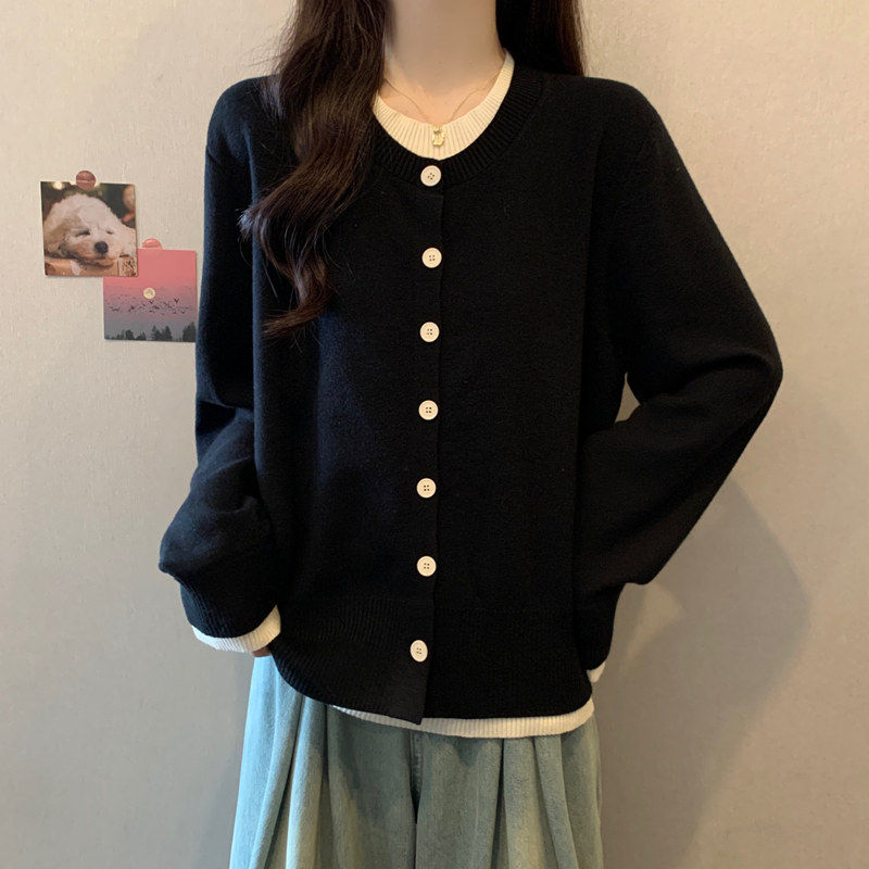 实拍胖妹妹秋冬装大码女装新款假两件毛衣开衫显瘦宽松针织衫上衣,女装/女士精品,大码内搭,淘宝优惠券,粉丝福利购,淘宝优惠卷