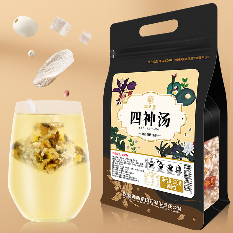 谯韵堂陈皮四神汤茯苓莲子芡实山药大麦薏苡仁三角包袋泡茶饮300g