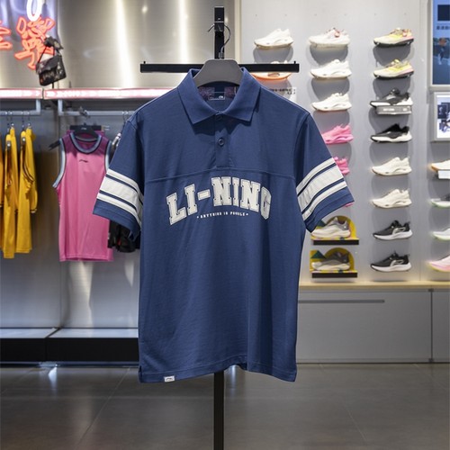 李宁短袖POLO衫吸湿排汗透气