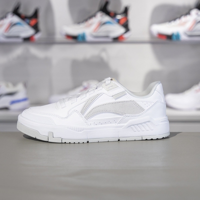 李宁车缝线系带女子低帮休闲鞋