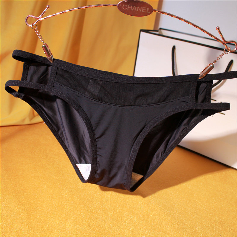 冰丝 网纱▲内裤女低腰性感 薄款裤头蕾丝无痕黑色欧美三角裤