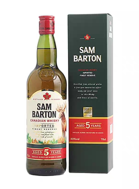 山姆巴顿5年加拿大黑麦调配威士忌 Sam Barton Canadian 进口洋酒
