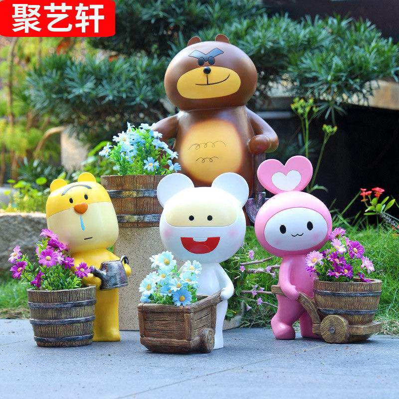 户外花园装饰庭院摆件卡通动物花缸入户别墅天台阳台花盆造景布置,家居饰品,装饰摆件,淘宝优惠券,粉丝福利购,淘宝优惠卷