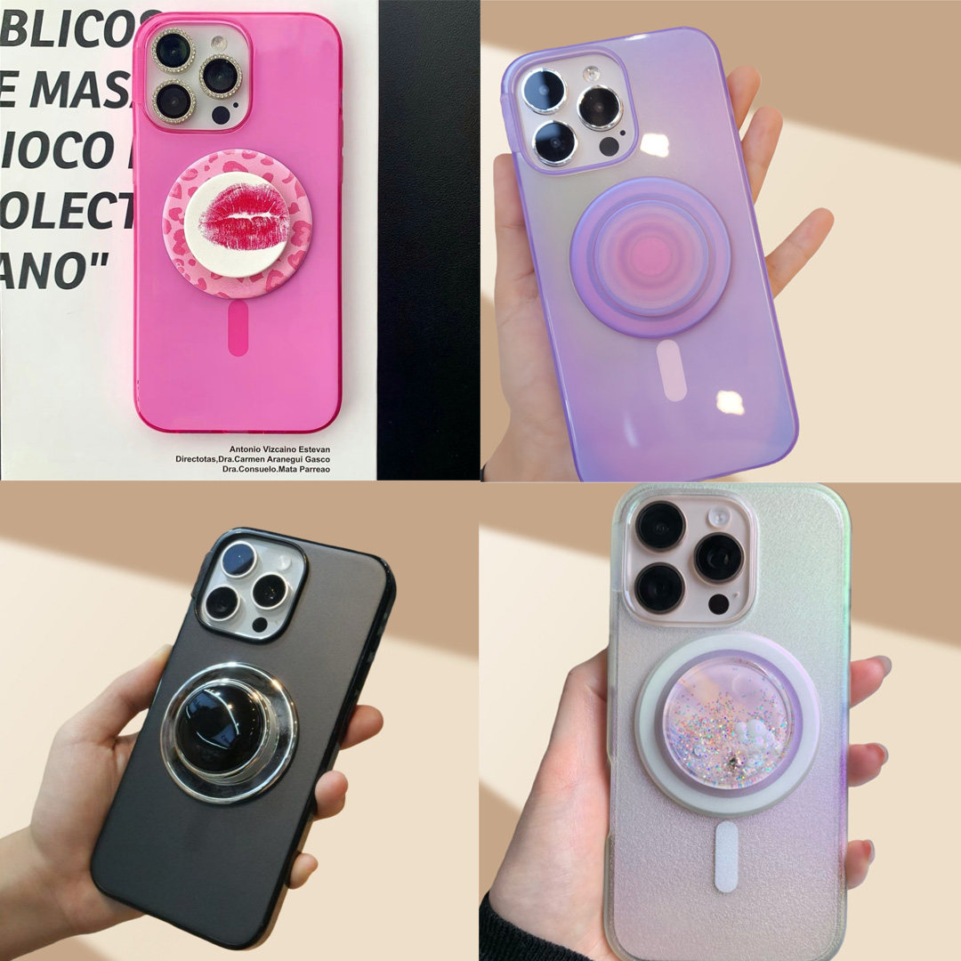 泡泡骚手机壳-日出紫 芭比粉 琴键黑 彩虹海强磁吸苹果iphon