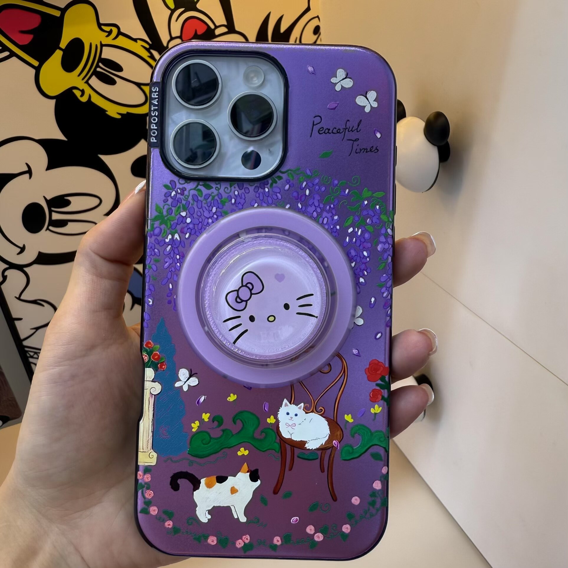 泡泡骚手机壳】米奇头 紫藤小猫花园强磁吸苹果手机壳iphone16promax/15pro/14/13手机保护套防摔潮流kitty