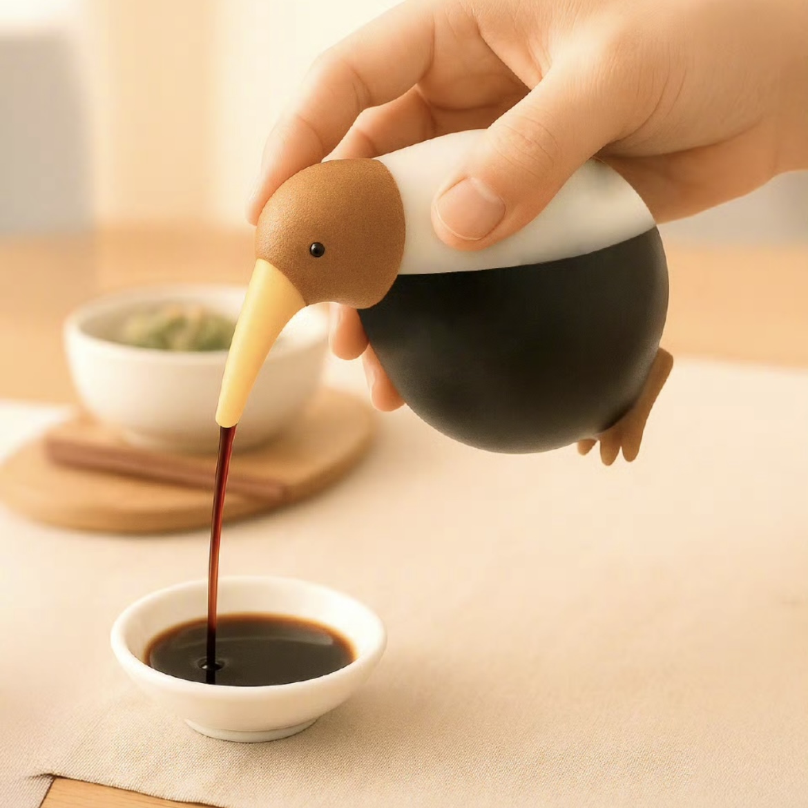 日本创意小众设计奇异鸟造型酱油壶几维鸟酱油瓶厨房用具油壶XG17