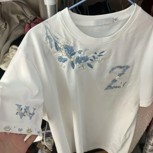中式领花卫衣刺绣衣服花样纸贴手工diy带图水溶布补洞立体绣花图