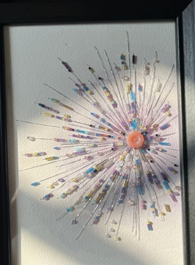 小红书同款串珠烟花相框手工DIY材料包创意桌面摆件送女朋友闺蜜