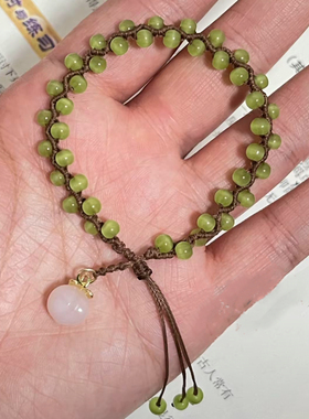 现代简约绿葡萄手绳手工diy自制材料包送闺蜜情侣女朋友编绳礼物