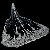 新娘结婚主婚纱头纱超长蕾丝拖尾头纱轻奢高级感酒店婚礼头纱配饰