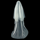 2024秋冬新品 新娘结婚主婚纱头纱超仙森系白色素纱户外婚礼头纱