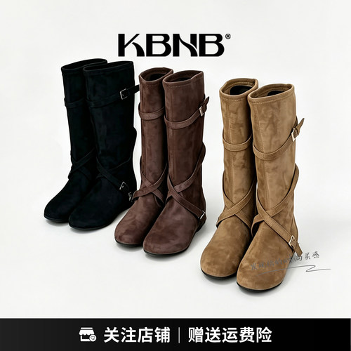 KBNB秋冬内增高内增高长筒骑士靴