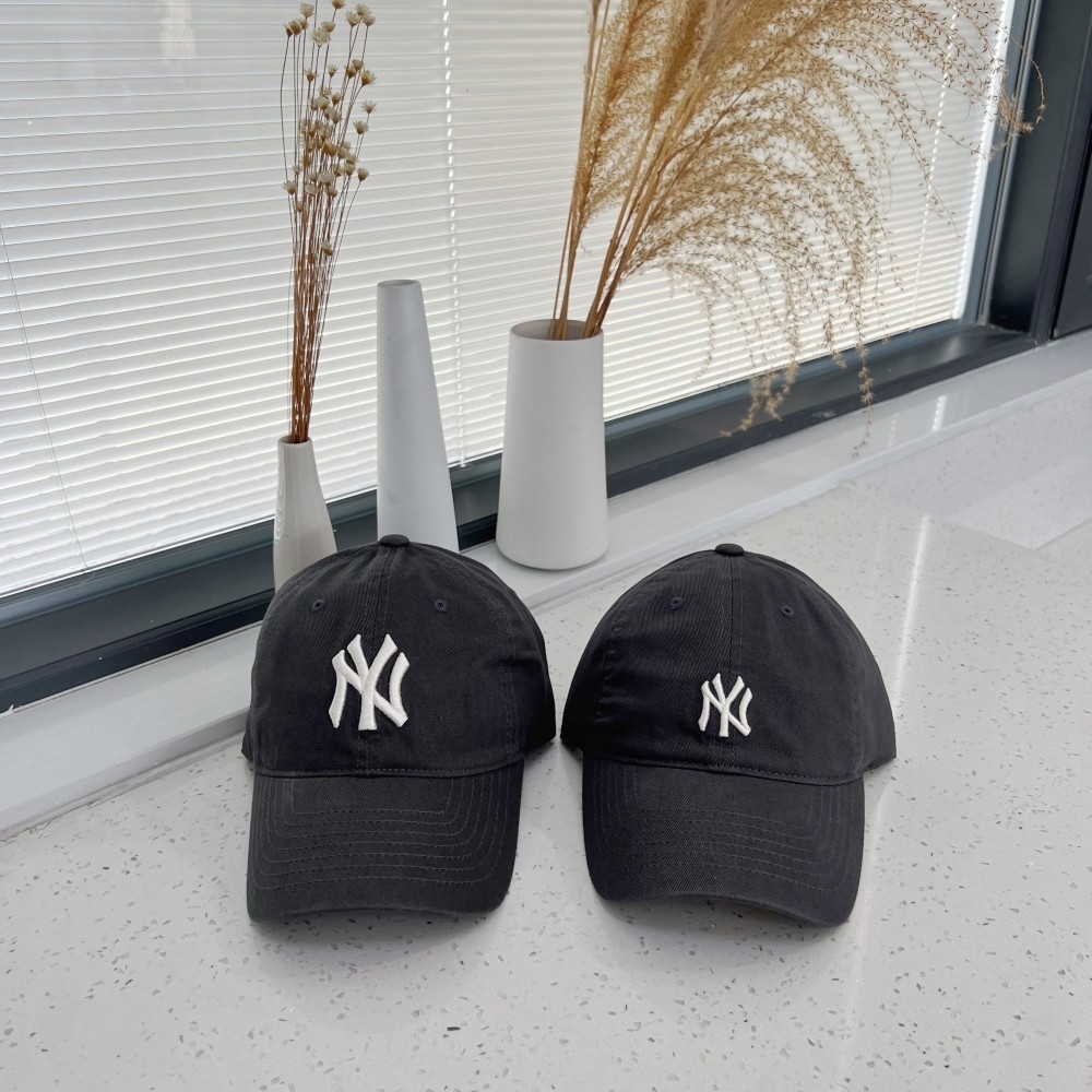lento韩代 mlb棒球帽cp77灰色软顶小标ny黑灰炭灰色刺绣大标cp66