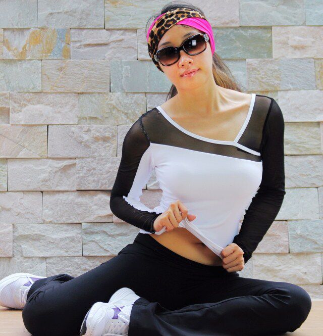 正品特价长袖运动户外休闲新款JennyQ健身服/跳操瑜伽健美/肚皮舞