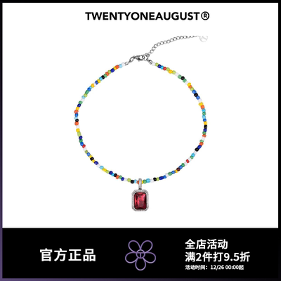 TWENTYONE红宝石ins风项链韩国