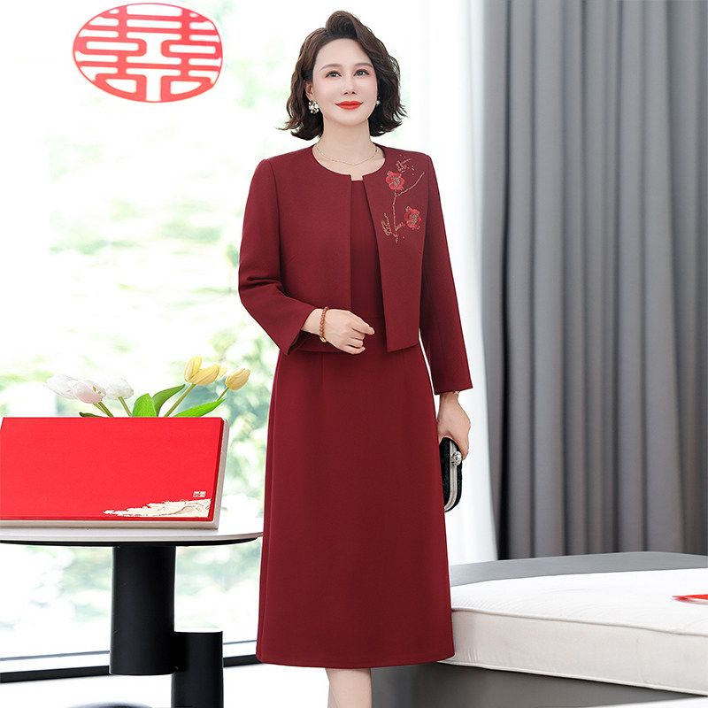 2025年新款时尚针织连衣裙女秋冬气质羊毛裙中长款两件套裙子