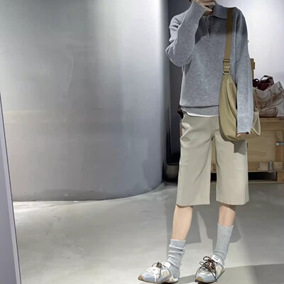 意大利进口羊皮中裤2色