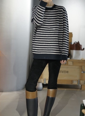 私服系列 bi入的！羊毛羊绒 chao美 璀璨条纹毛衣与背心