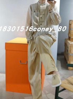 棉与亚麻，肌理条纹衬衫