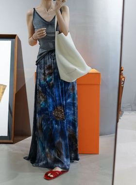 final sale! hand painted 贴身0体感 真丝羊绒v领背心